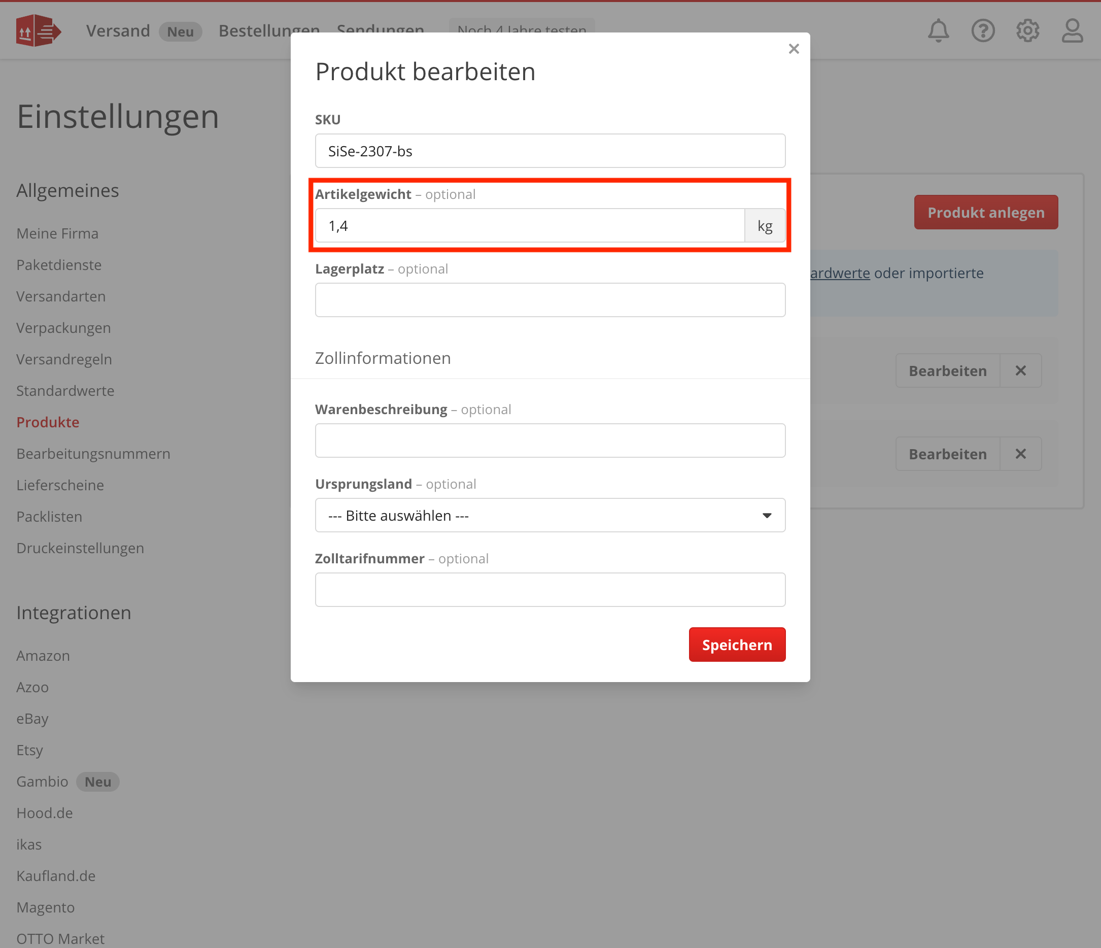Produktverwaltung