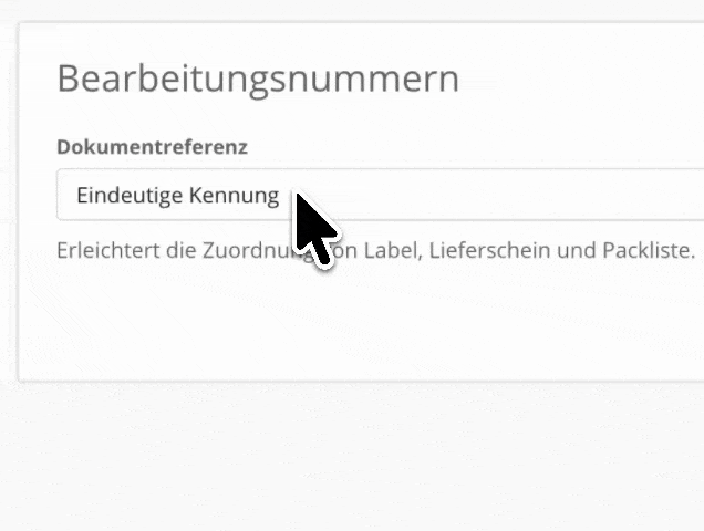 Bearbeitungsnummern